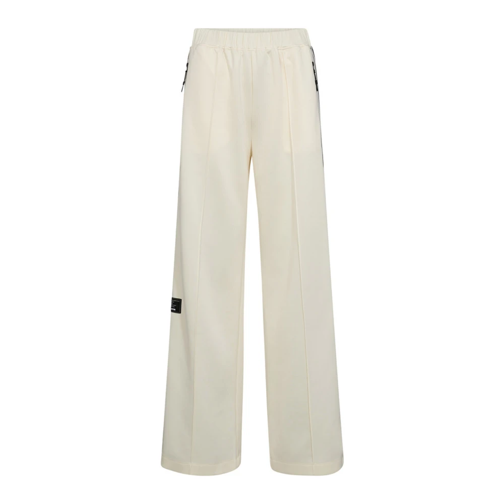 Haute L'amitié Women's White Sweatpants, Xl, Off- Baggy Track Trousers With Stripes