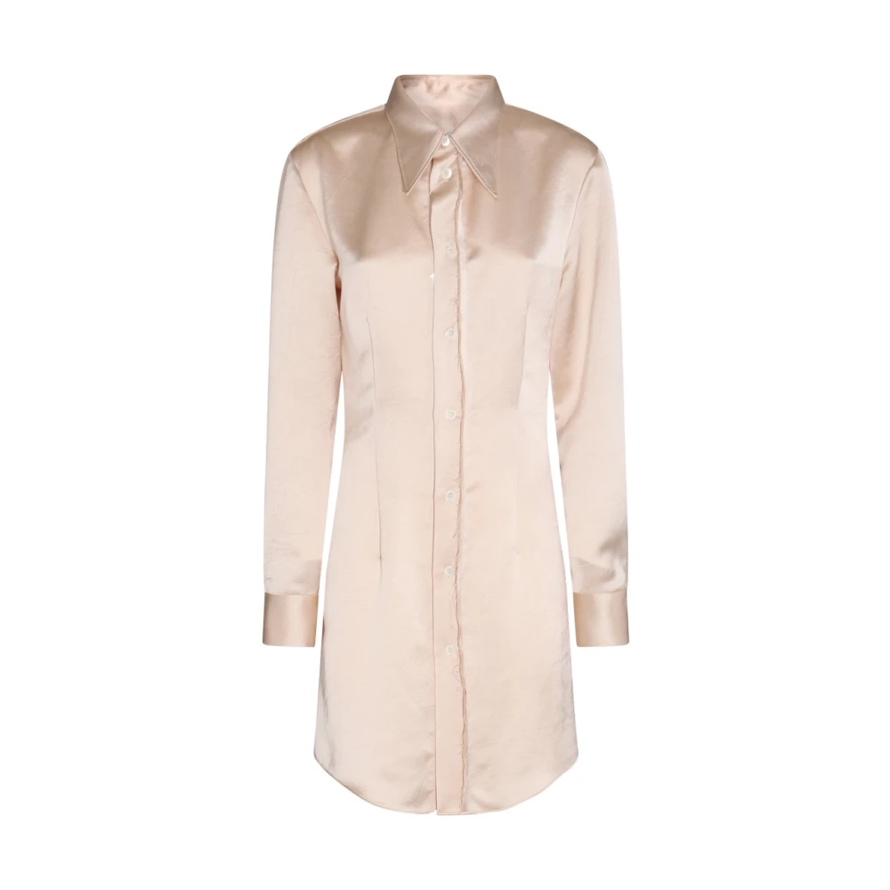 Mm6 Maison Margiela Women's Beige Shirt Dresses, S, Light And Natural White Dress