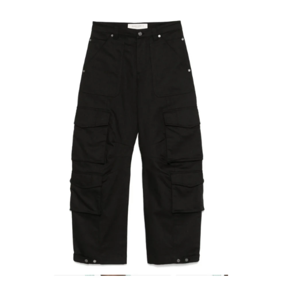 Golden Goose Zwarte Cargo Broek Twill Stof Black Dames