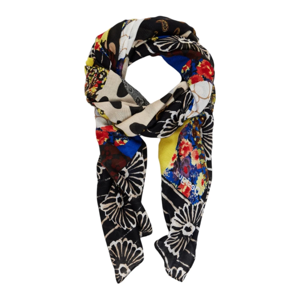 Desigual Blauwe Bedrukte Dames Sjaal Multicolor Dames