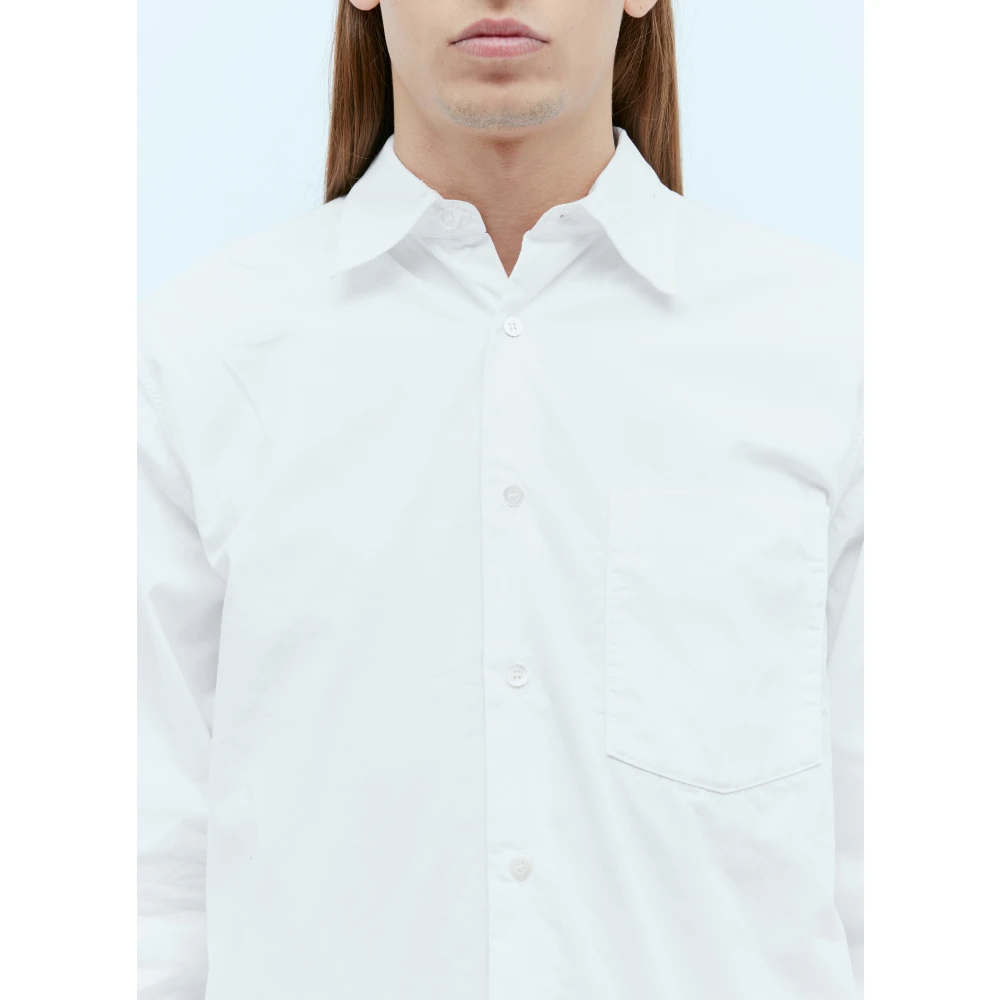 Dries Van Noten Klassiek Katoenen Overhemd met Zak White Heren