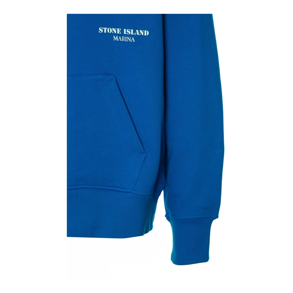 Stone Island Hoodie met dubbele capuchon en ritszak Blue Heren