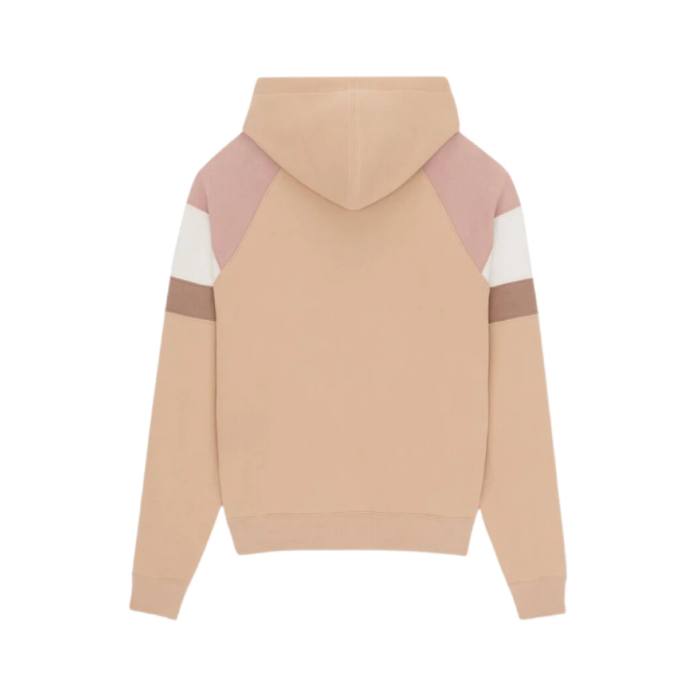 Saint Laurent Geborduurde Logo Hoodie Beige Heren