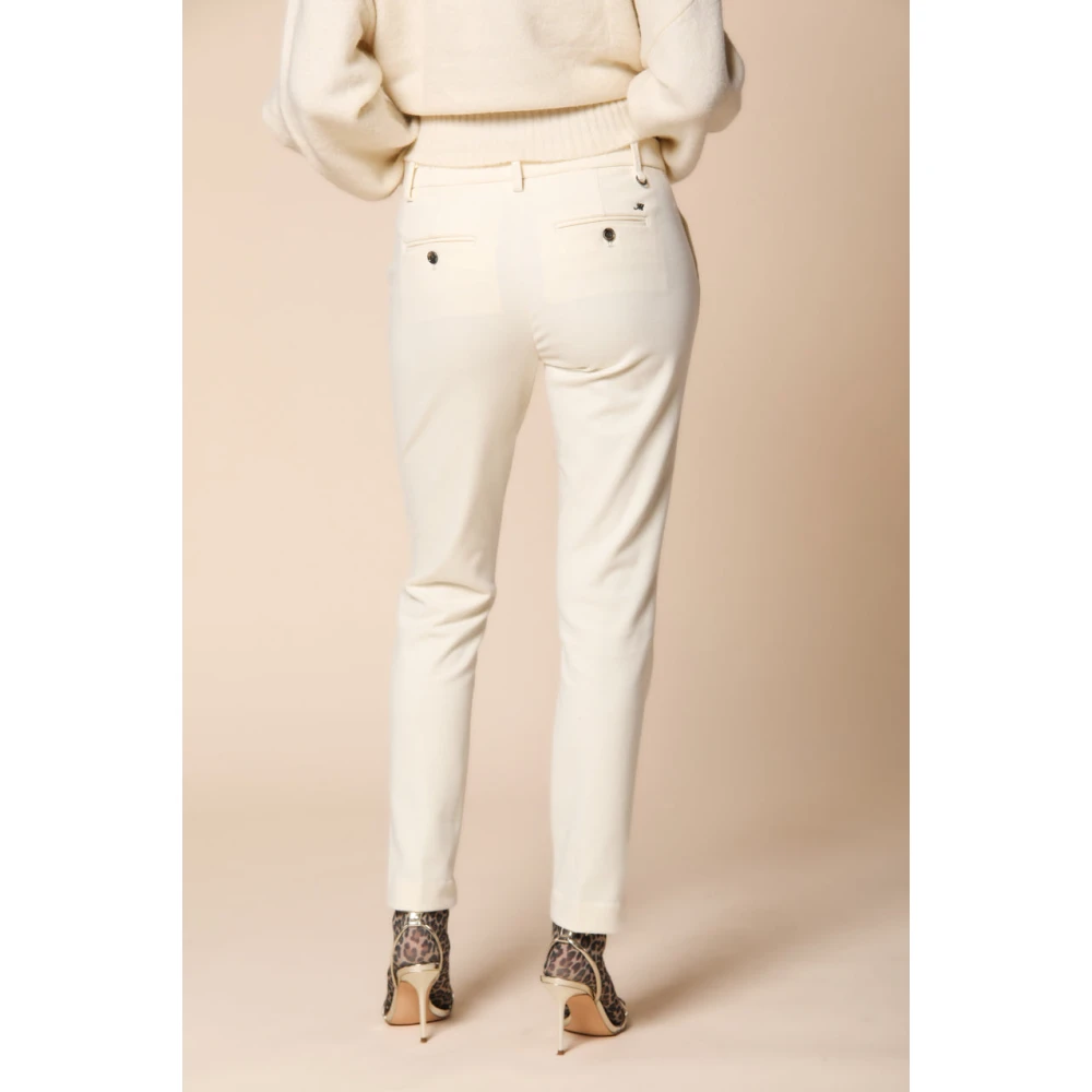 Mason's Slim Chino Broek in Jersey Fit Beige Dames