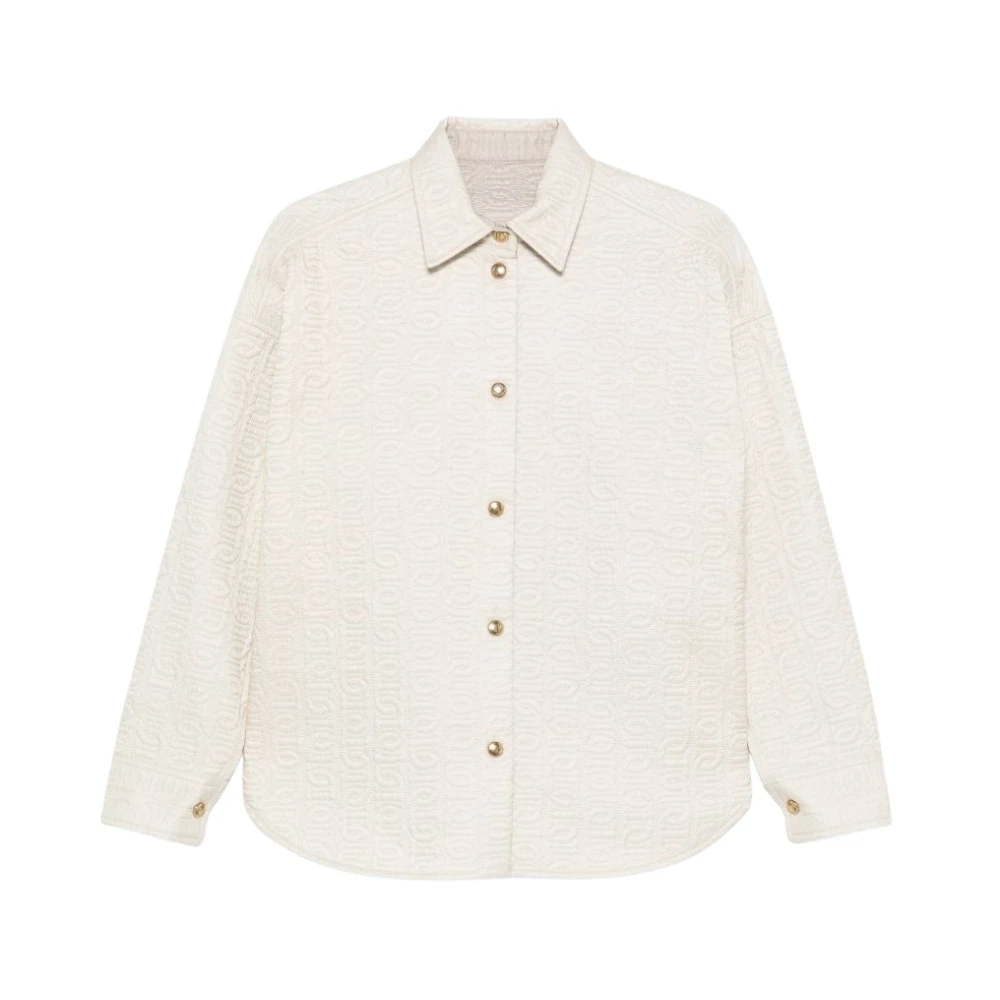 Moncler Chain Quilted Padded Shirt Jacket - Female - Shirts - Beige - Xs - Blouses & Shirts
