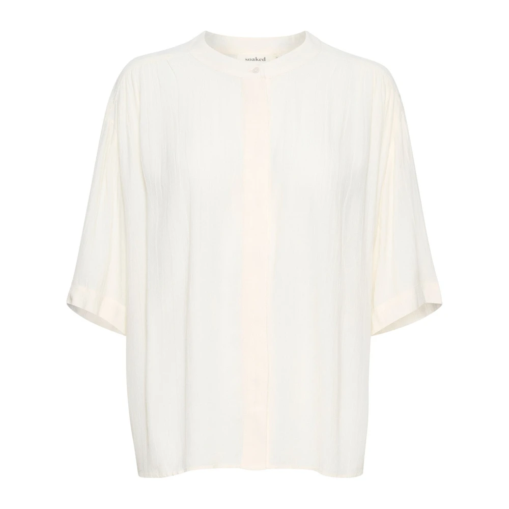 Soaked In Luxury Women's White Blouses, L, Whisper Shirt For
