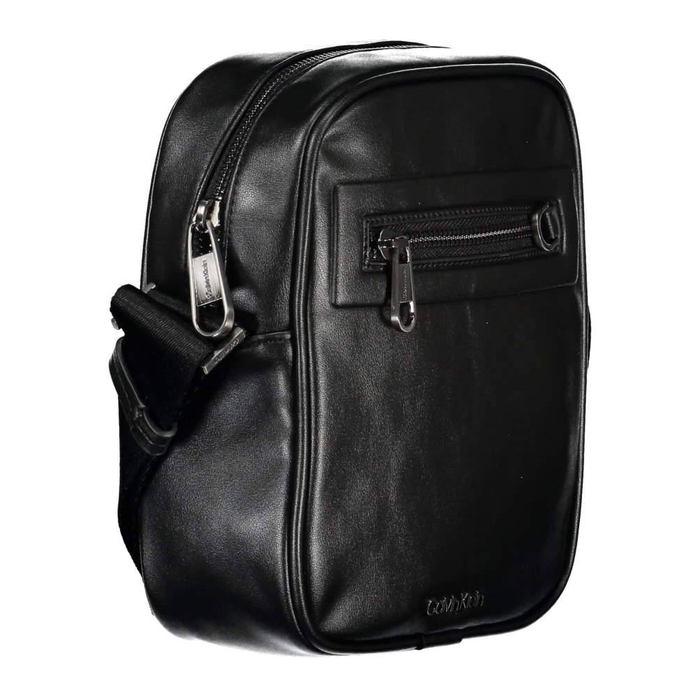 Calvin Klein Zwarte Heren Schoudertas Contrast Details Black Heren