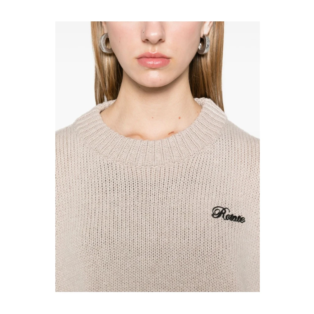 Rotate Birger Christensen Crewneck Gebreide Trui Beige Dames