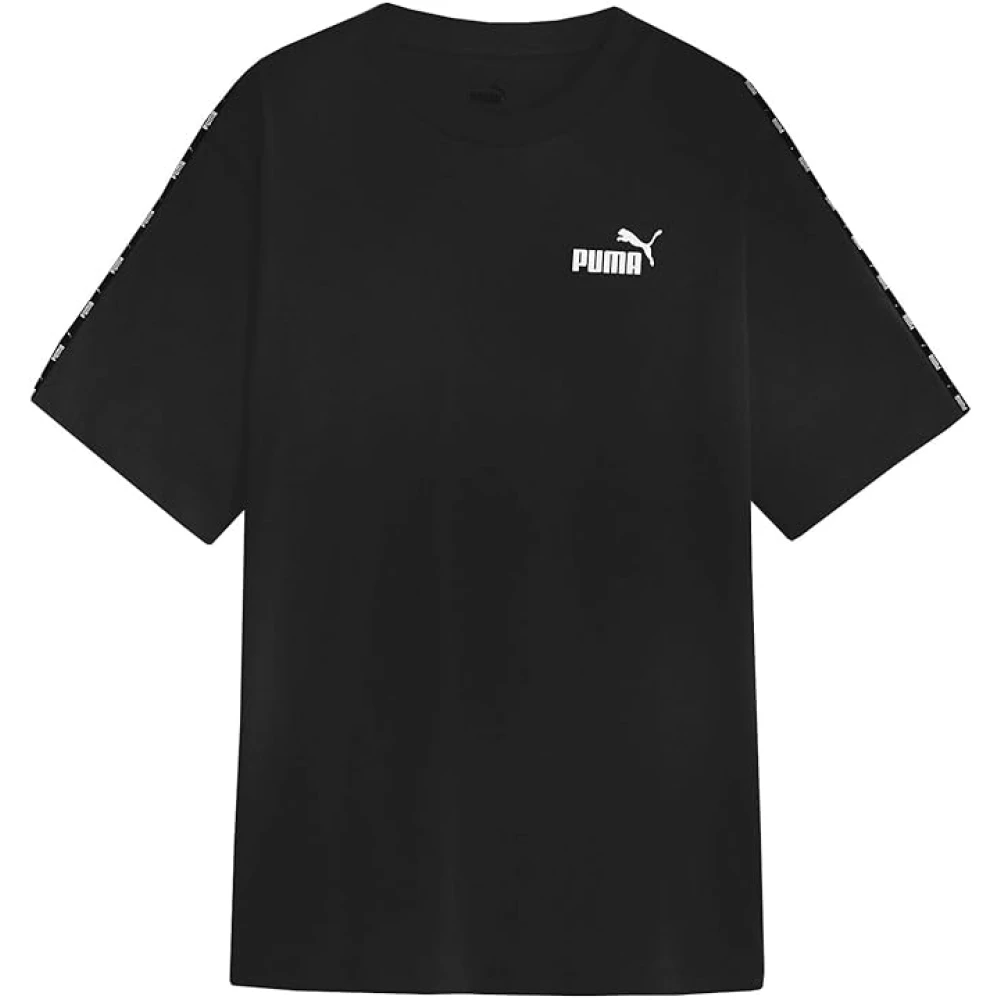 Puma Zwart en wit Tape Logo T-shirt Black Dames
