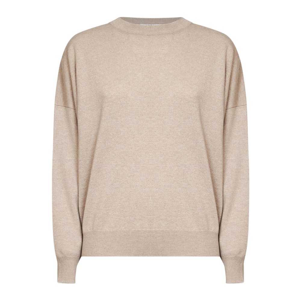 Brunello Cucinelli Beige Round-Neck Knitwear - Female - Round-Neck Knitwear - Xs - Knitwear