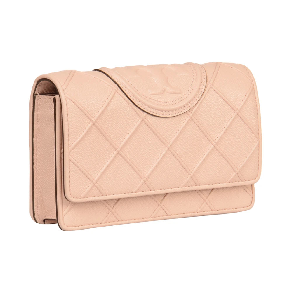 TORY BURCH Zachte Korrelige Kettingportemonnee Pink Dames
