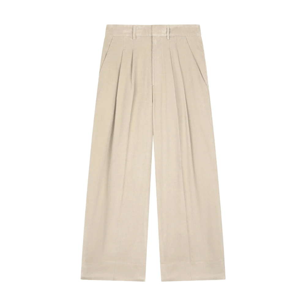 Dondup Women's Beige Eloise Wide Leg Trousers - Wide Trousers - Xs - Trousers