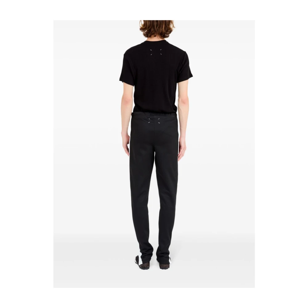 Maison Margiela Zwarte Broek met Handtekeningdetails Black Heren