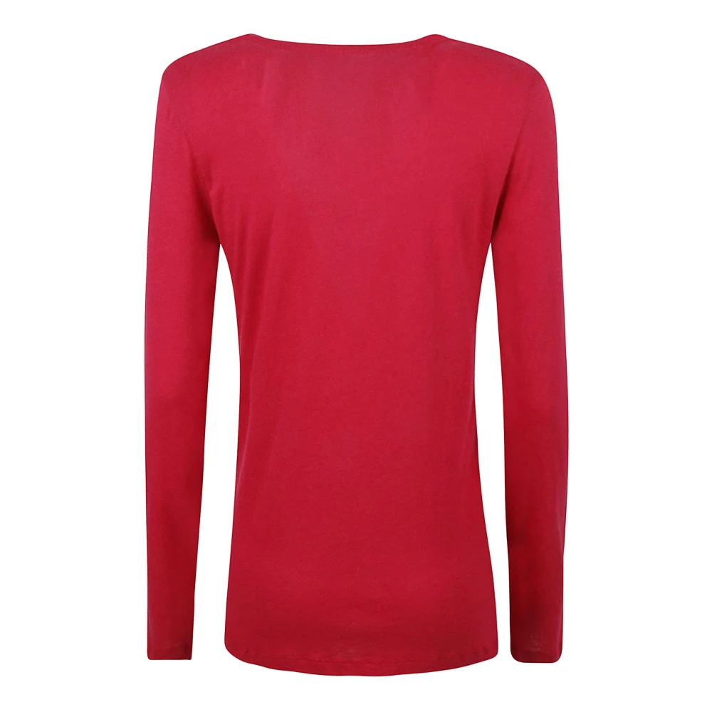 majestic filatures Fuchsia Katoen Kasjmier T-shirts en Polos Pink Dames