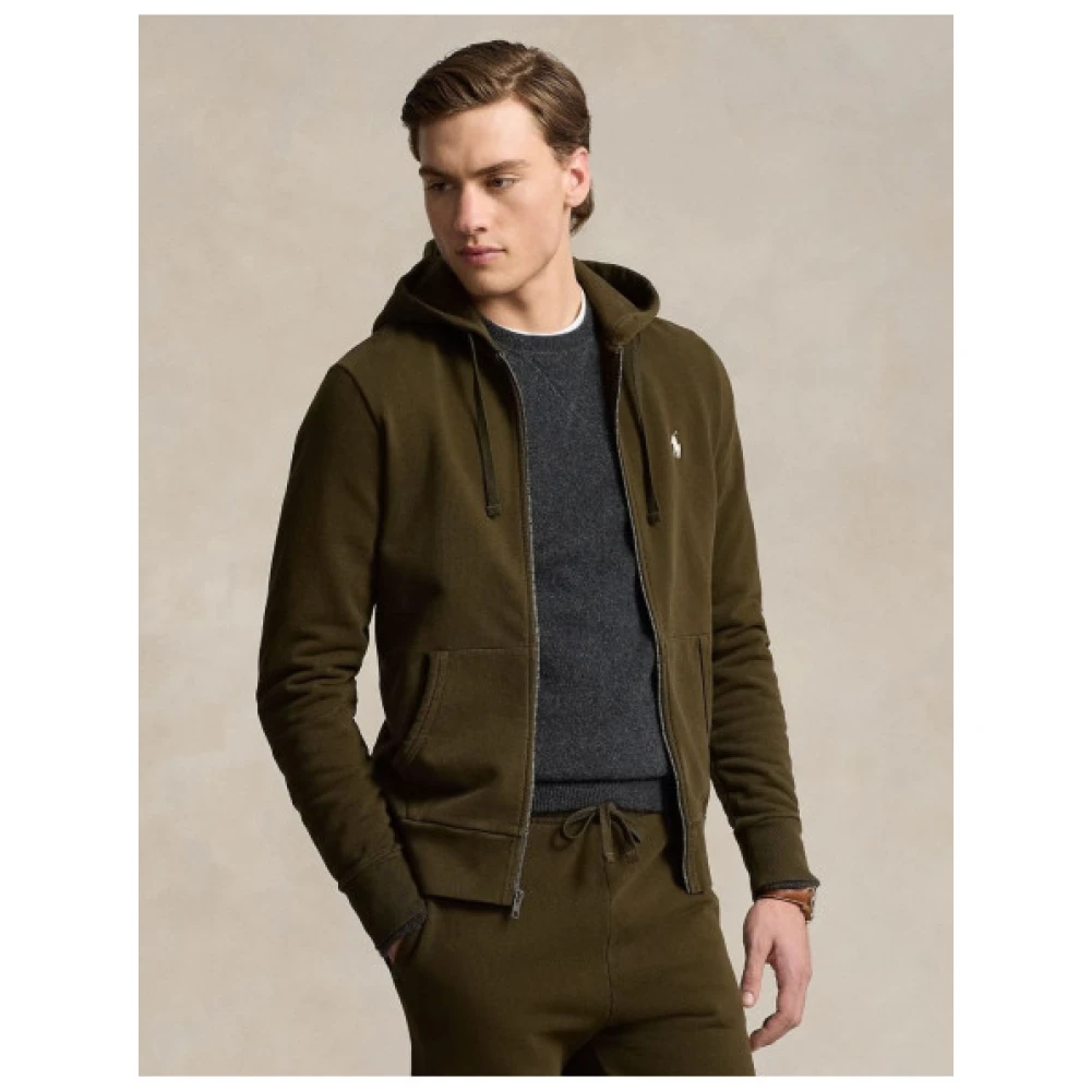Polo Ralph Lauren Ritssluiting Hoodie met Polo Player Borduurwerk Green Heren