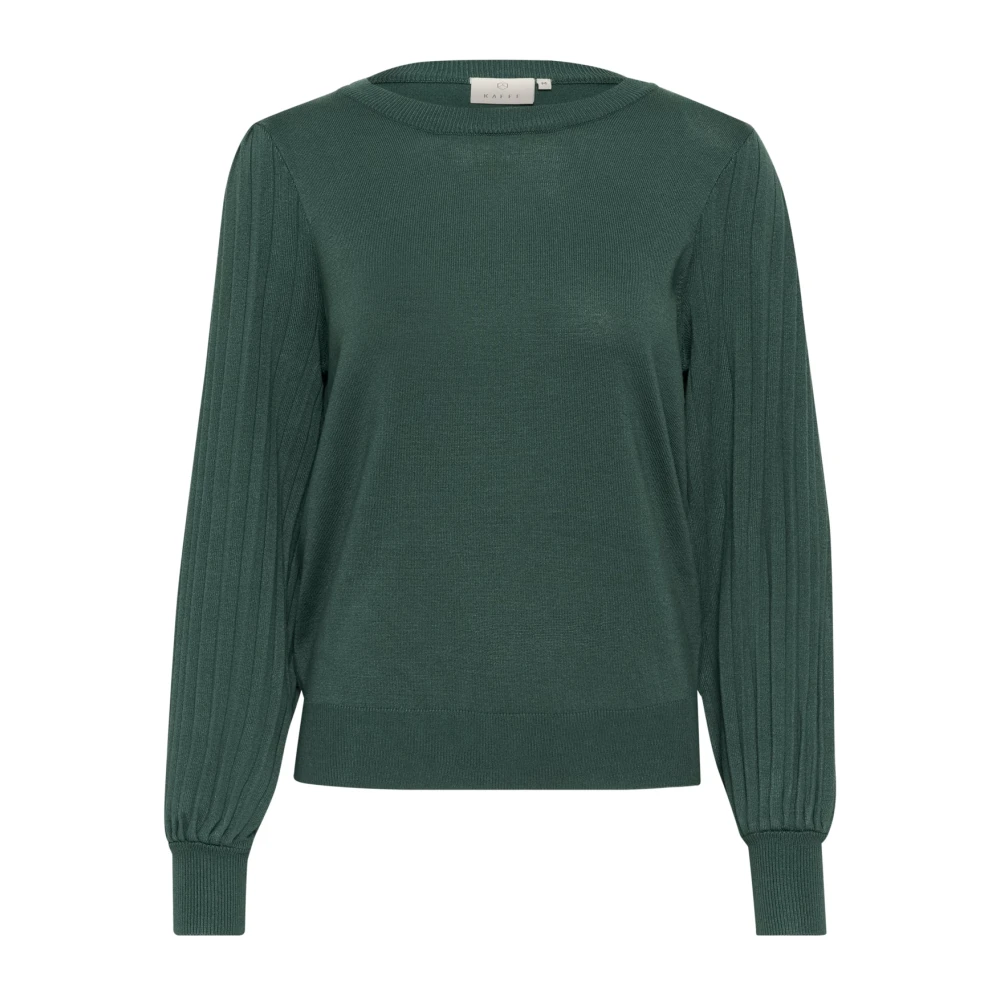 Kaffe Women's Green Round-Neck Knitwear, L, Kalone Knit Pullover