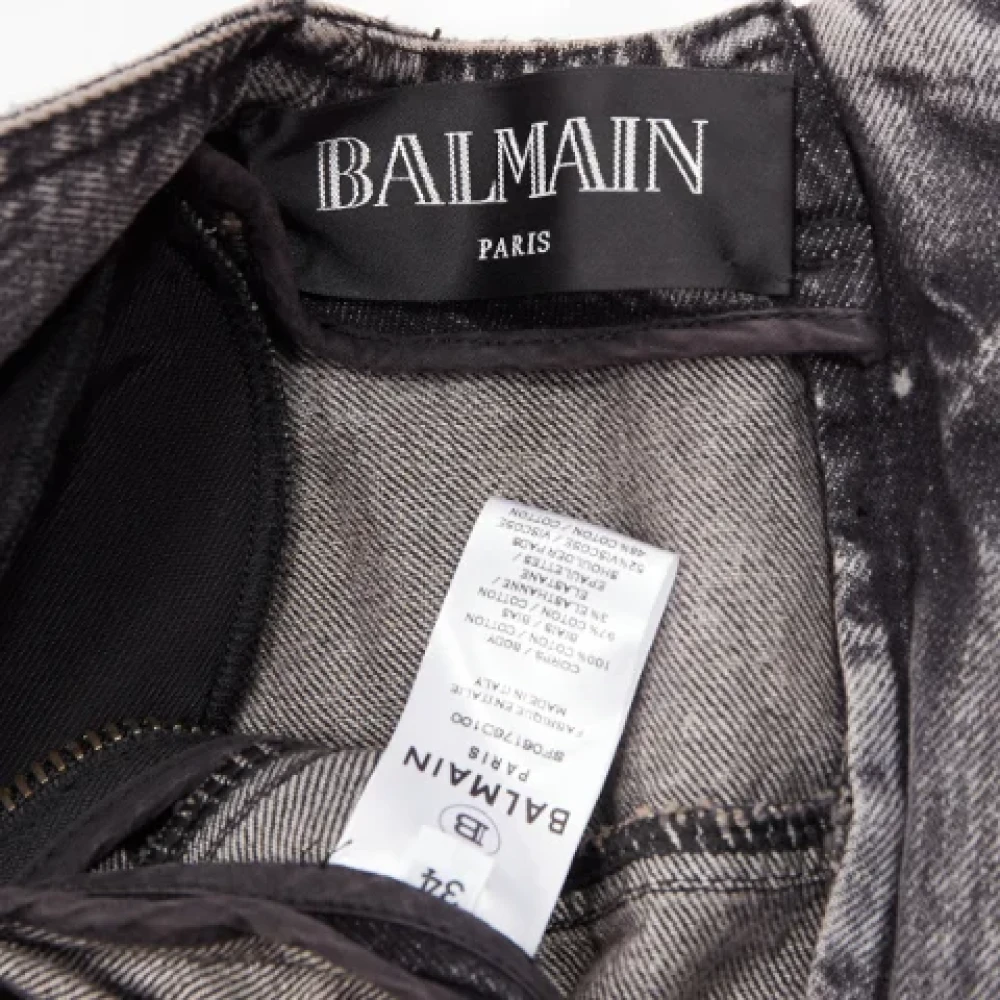 Balmain Pre-owned Cotton dresses Gray Dames