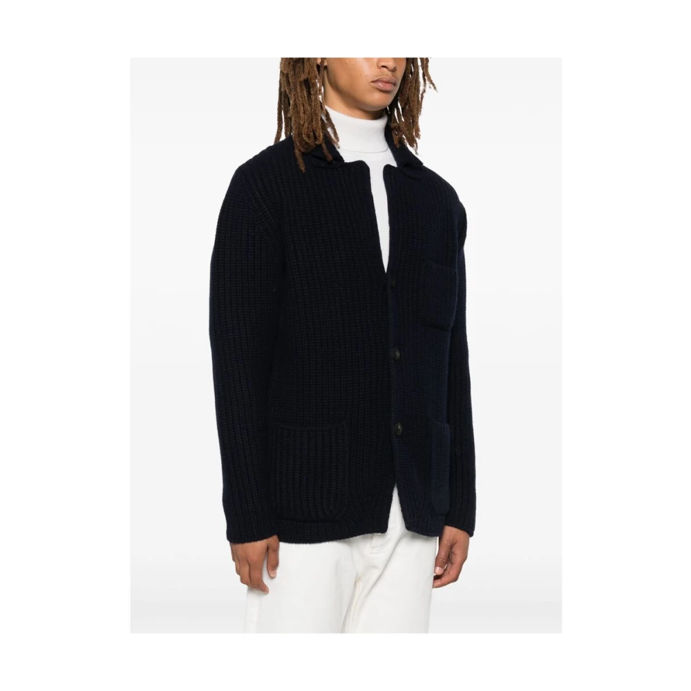 La Fileria Chunky Gebreid Navy Blauw Jack Blue Heren