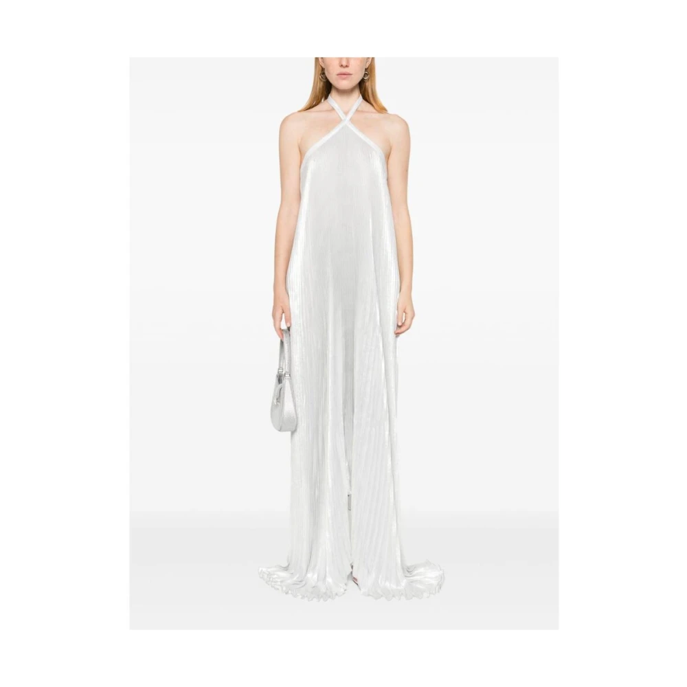L'idée Metallic Halternek Jurk met Asymmetrische Zoom Gray Dames