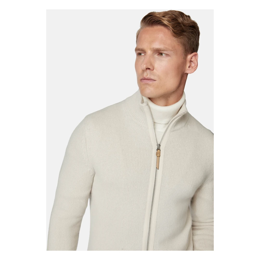 Boggi Milano Cashmere Full-Zip Jumper Blue Heren