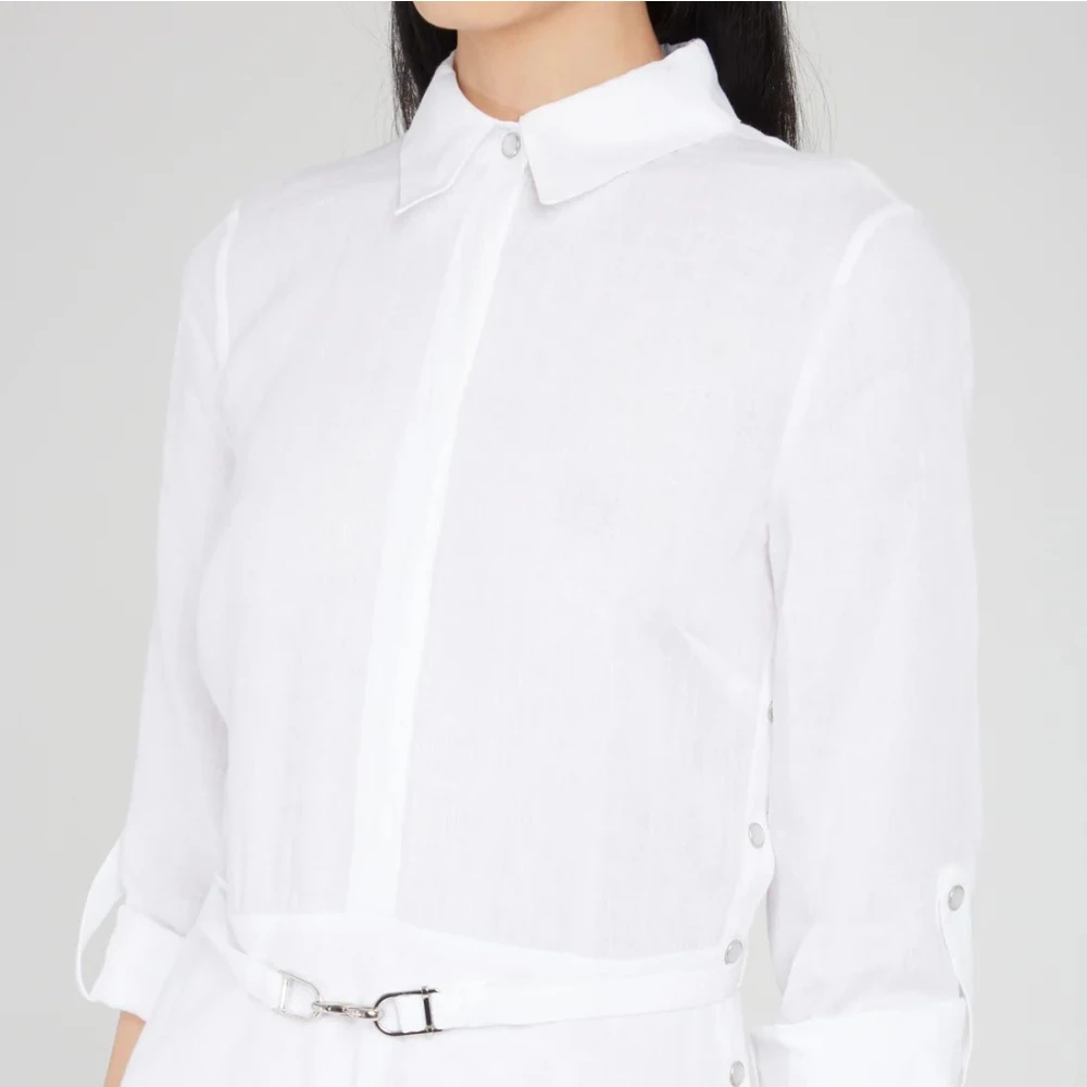 Gabriela Hearst Stijlvolle Overhemdjurk White Dames
