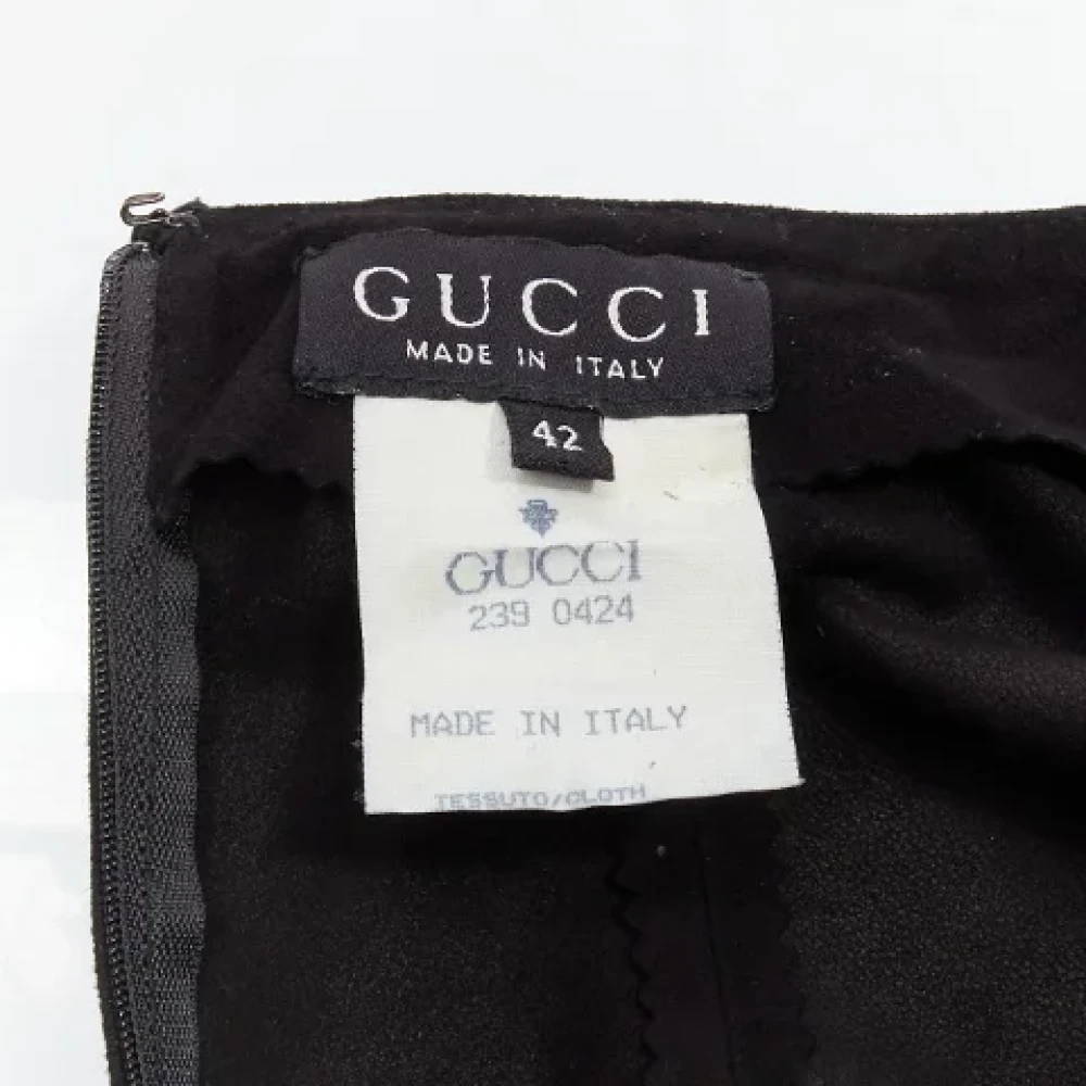 Gucci Vintage Pre-owned Suede dresses Black Dames