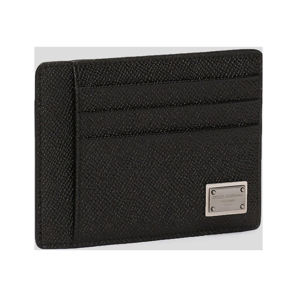 Dolce & Gabbana Leren Logo Portemonnee Black Heren