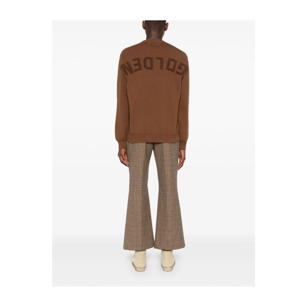Golden Goose Bruine Geribbelde Sweater Aw24 Brown Heren