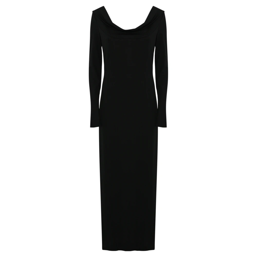 Twinset Zwarte Jurk met Gedrapeerde Hals Black Dames