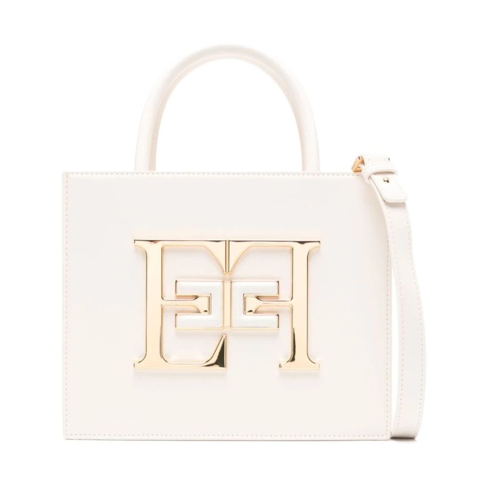 Elisabetta Franchi Witte Faux Leren Schoudertas White Dames