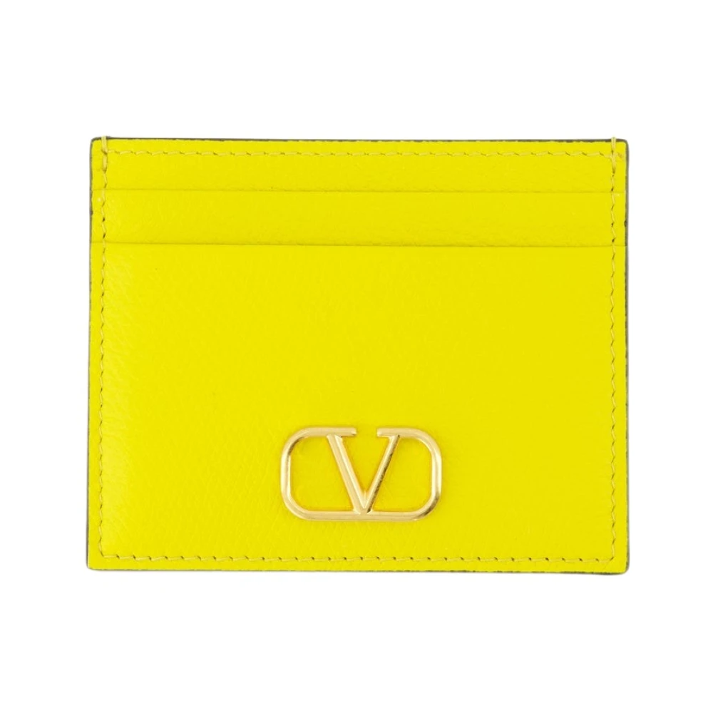 Valentino Garavani Metallic Logo Kaarthouder Yellow Dames