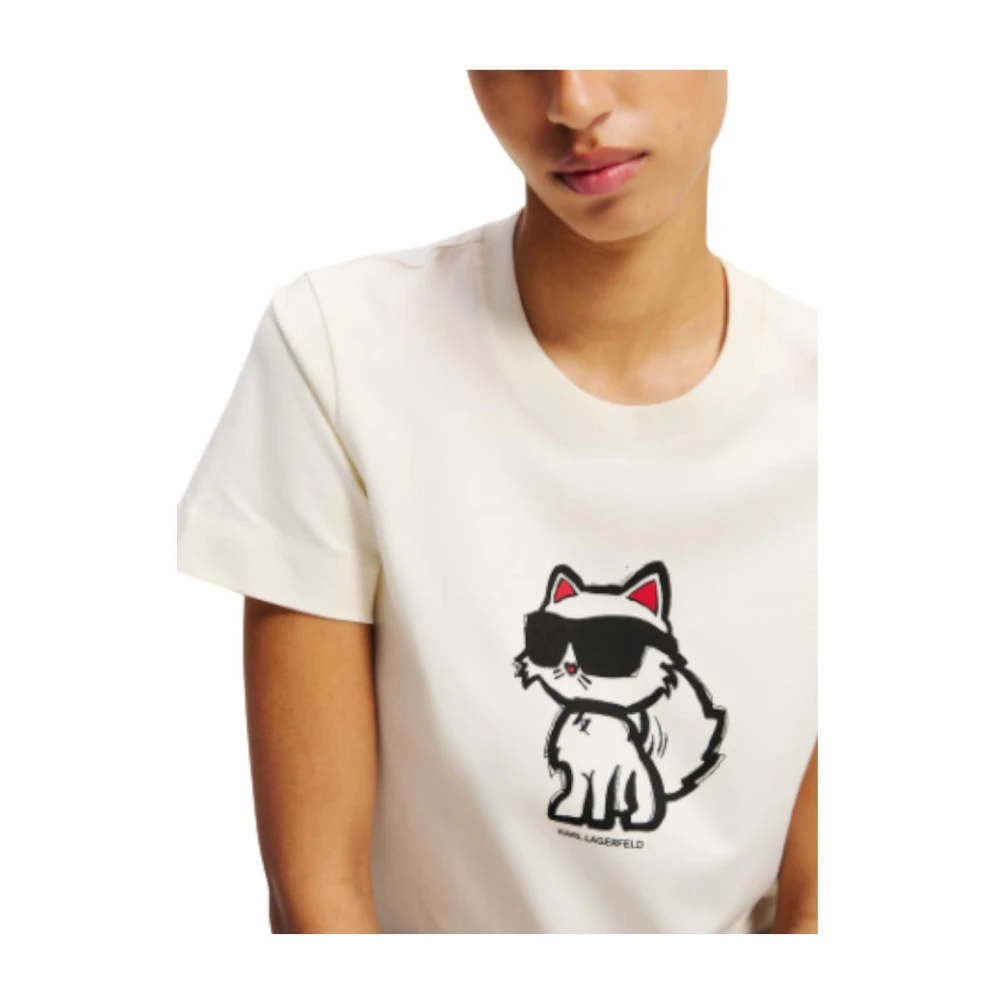 Karl Lagerfeld T-shirt Icon Schets White Dames