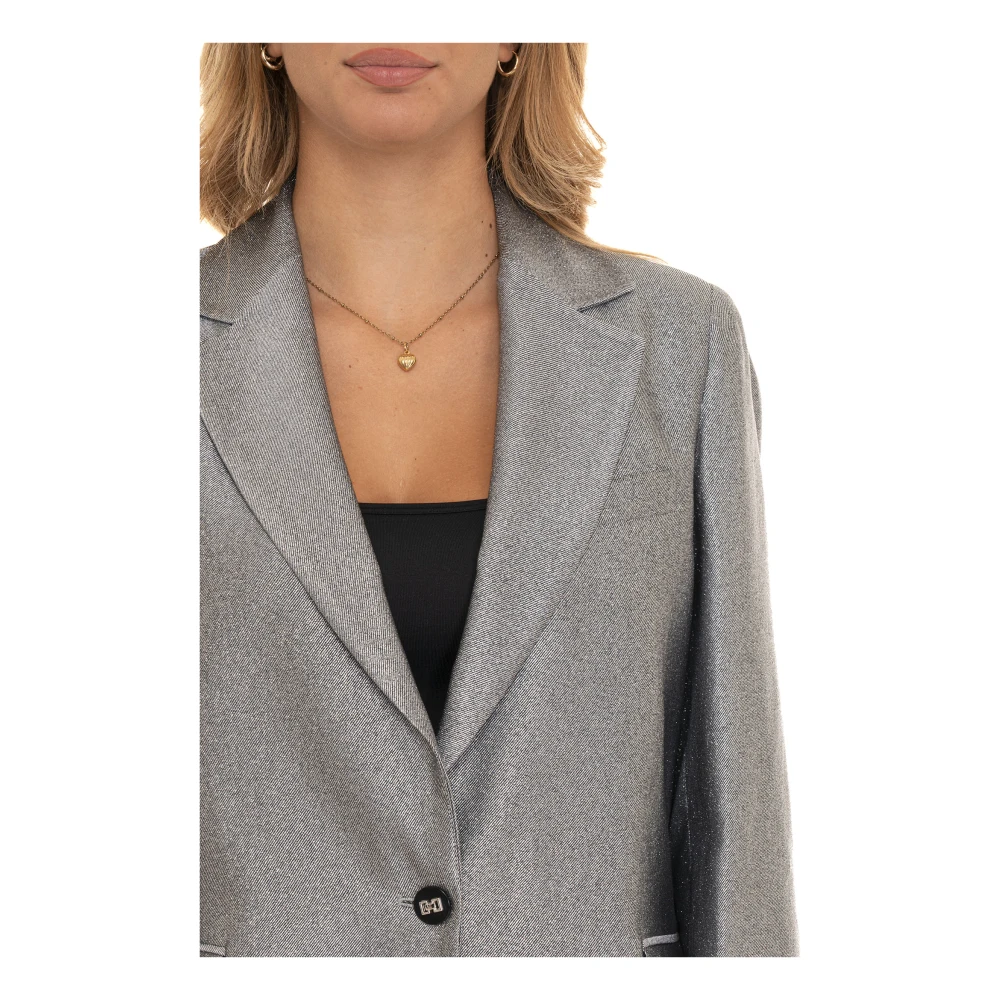 Liu Jo Jasje met 1 knoop lurex details Gray Dames