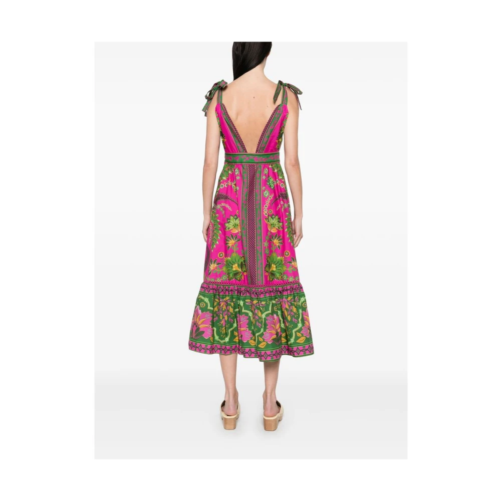 Farm Rio Fuchsia Roze Verstelbare Schouderband Jurk Multicolor Dames