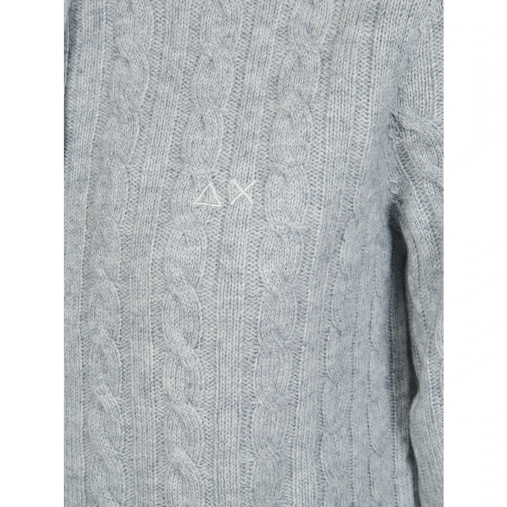 Sun68 Ronde Hals Kabeltrui Vest Gray Dames