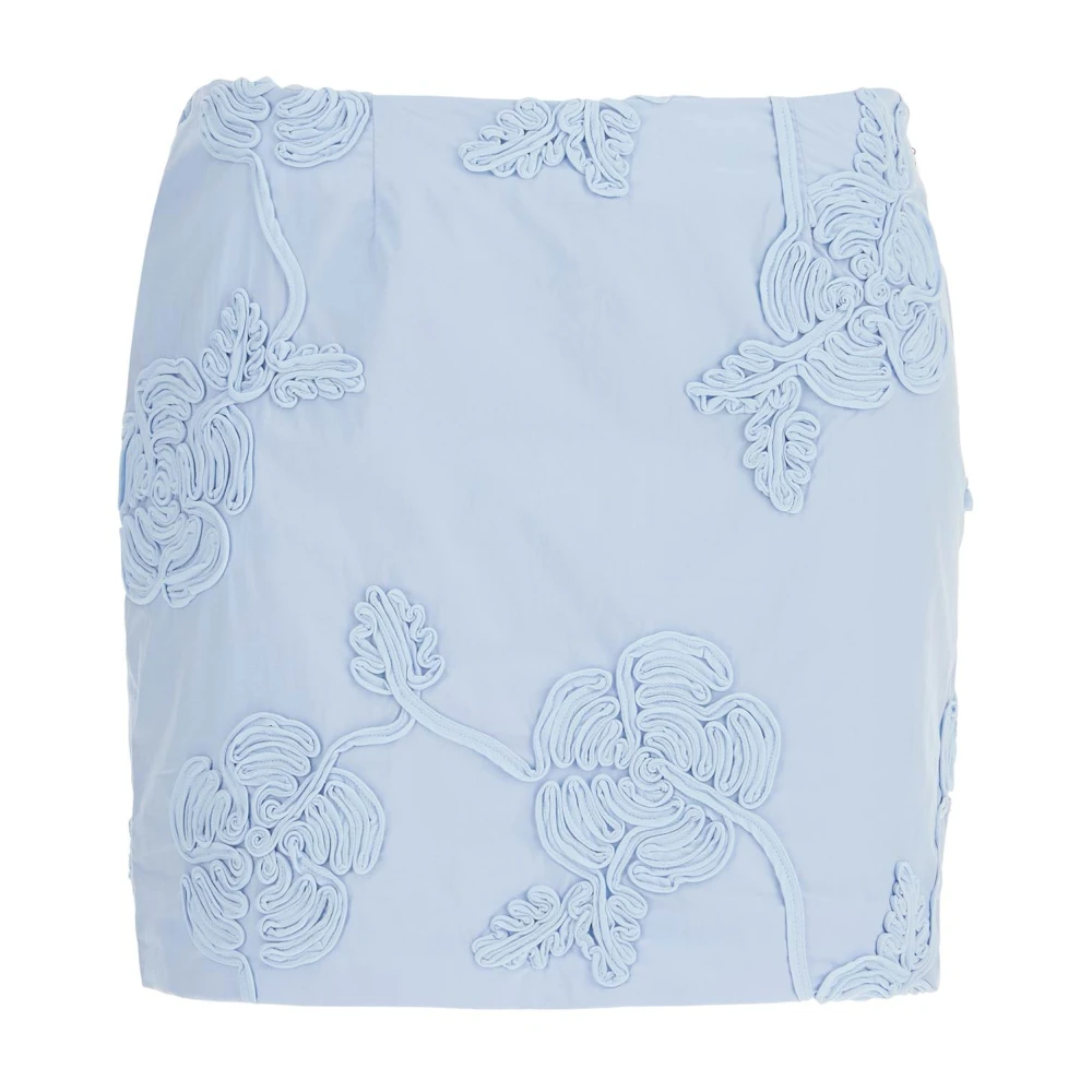 Rotate Birger Christensen Bloemen geborduurde minirok Blue Dames