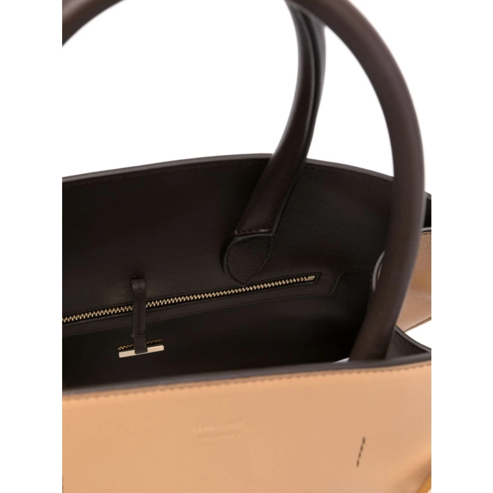 Salvatore Ferragamo Beige Tote Tas Color-Block Ontwerp Beige Dames
