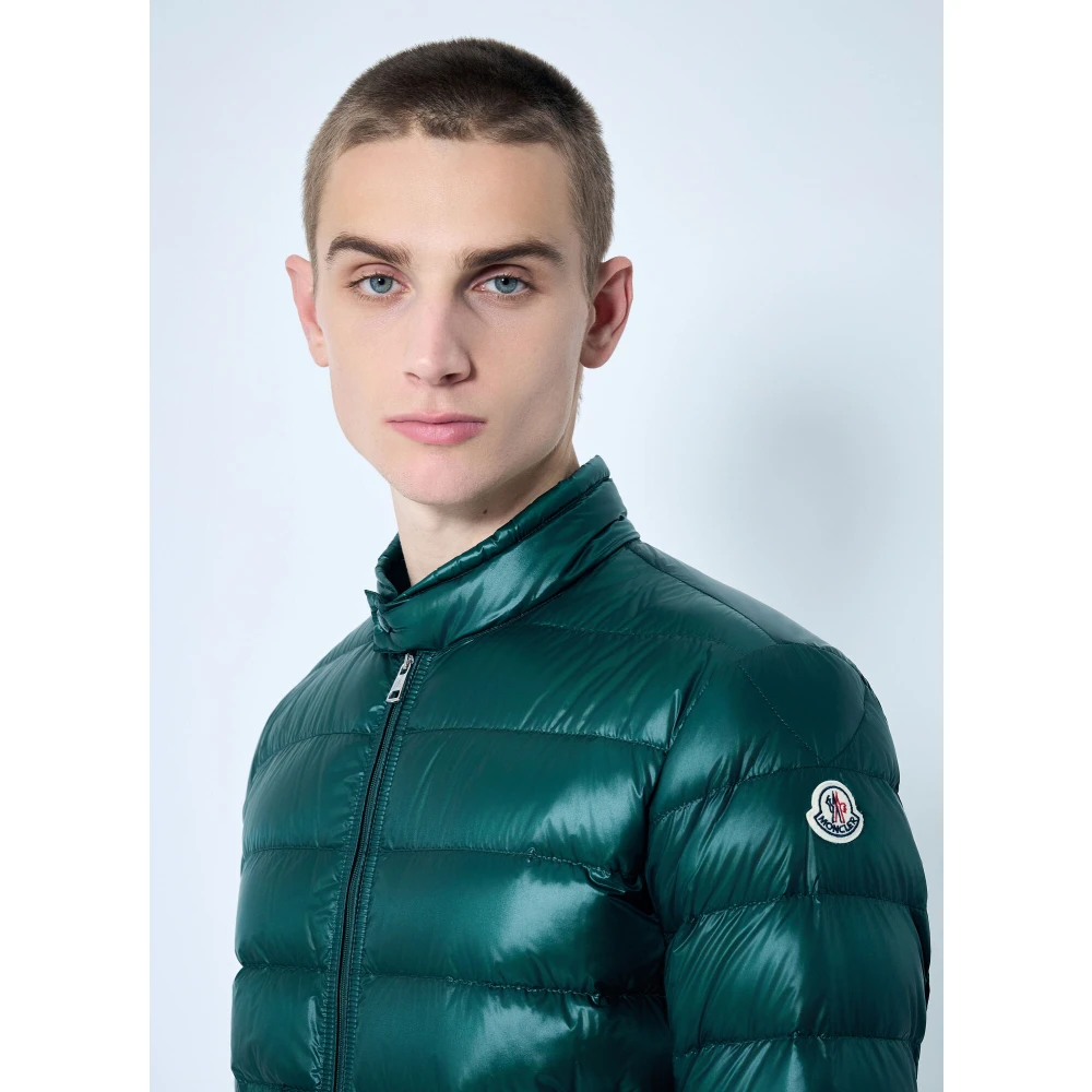 Moncler Acorus Short Down Jacket Green Heren