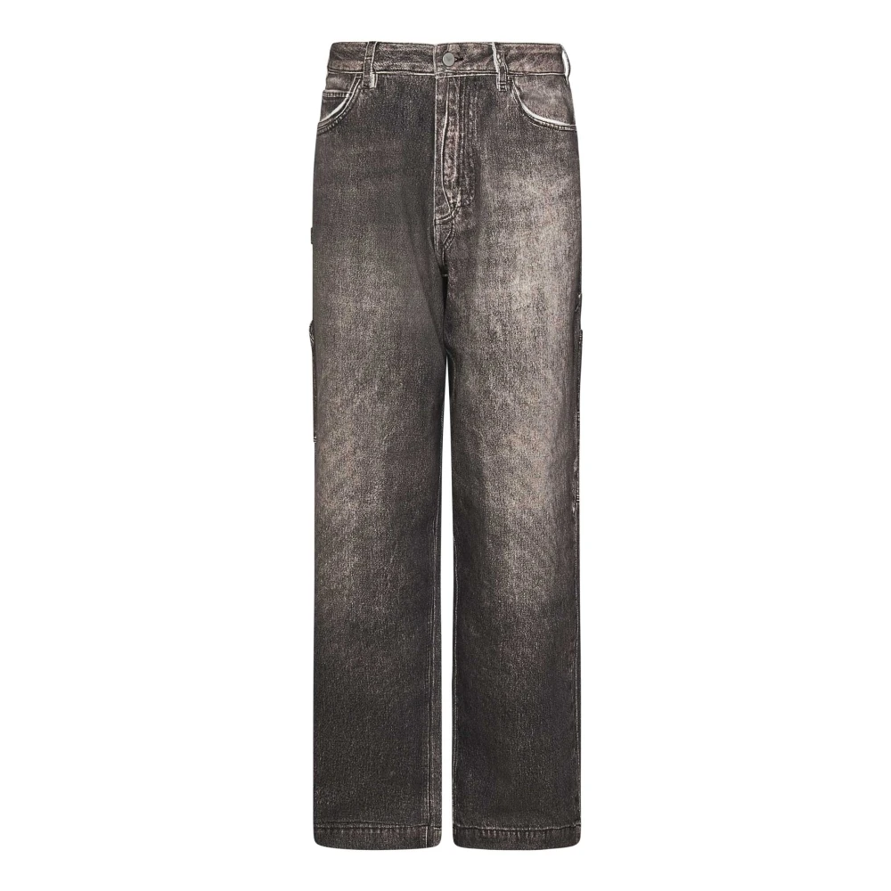 Emporio Armani Grijze Cargo Jeans Losse Pasvorm Gray Heren