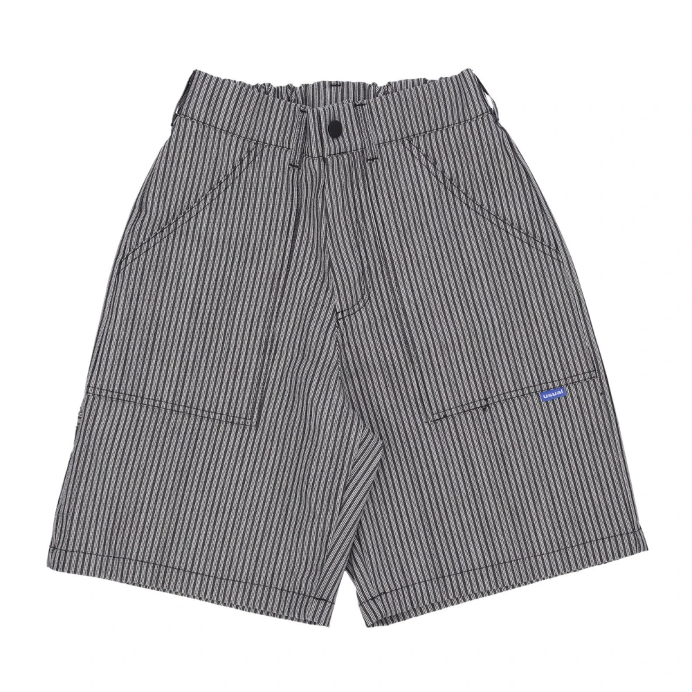 Usual Gestructureerde stoffen shorts Grijs Zwart Gray Heren