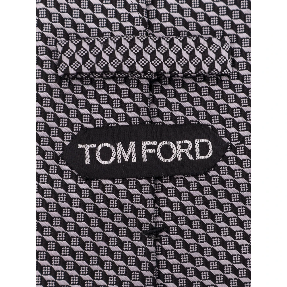 Tom Ford Zijden Micro-Patroon Stropdas Gemaakt in Italië Gray Heren