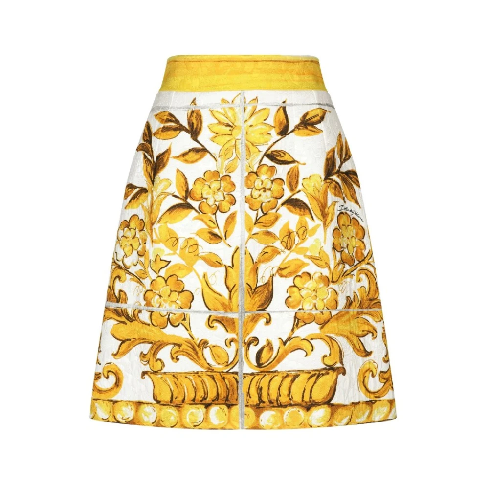 Dolce & Gabbana Majolica Print Rok Jurk Multicolor Dames