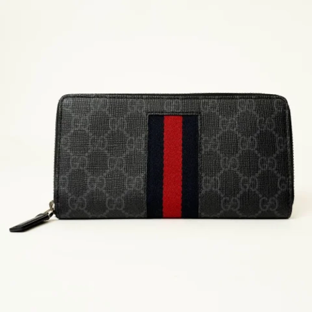 Gucci Vintage Pre-owned Fabric wallets Black Heren