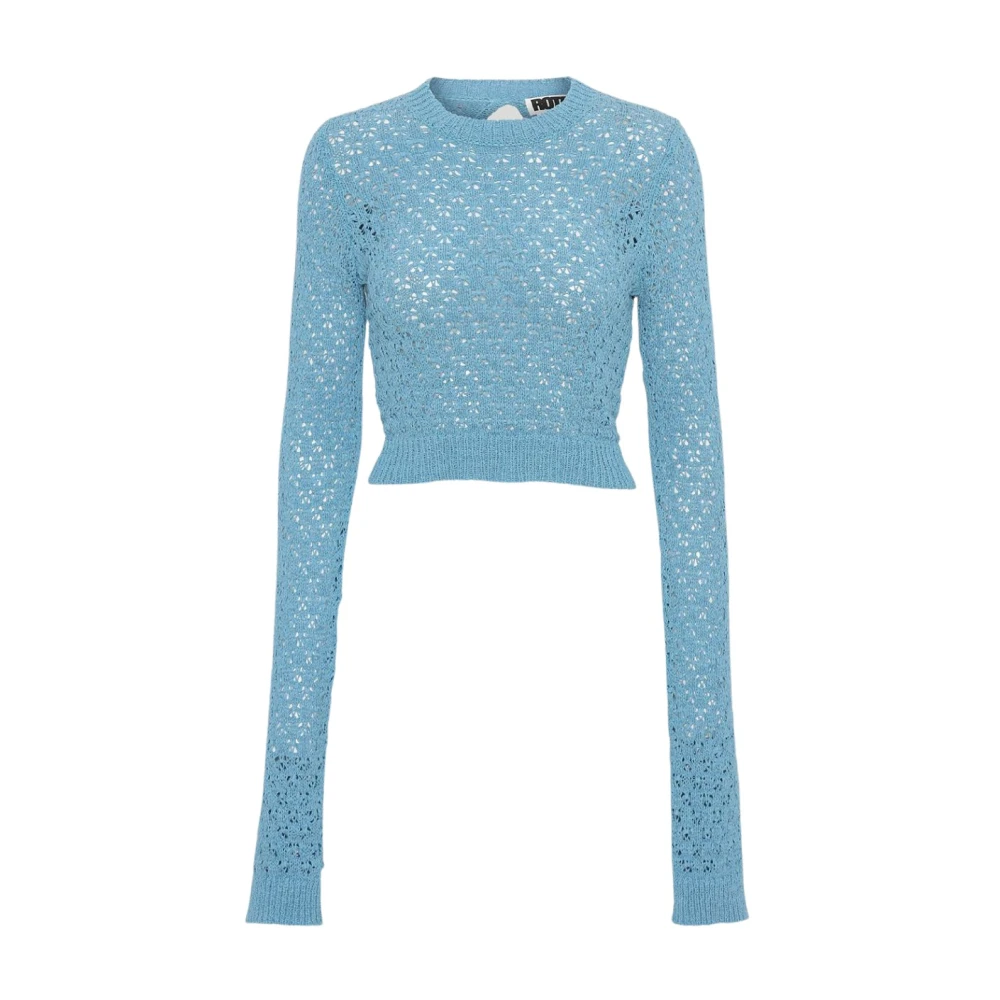 Rotate Birger Christensen Rondgebreide trui Blue Dames