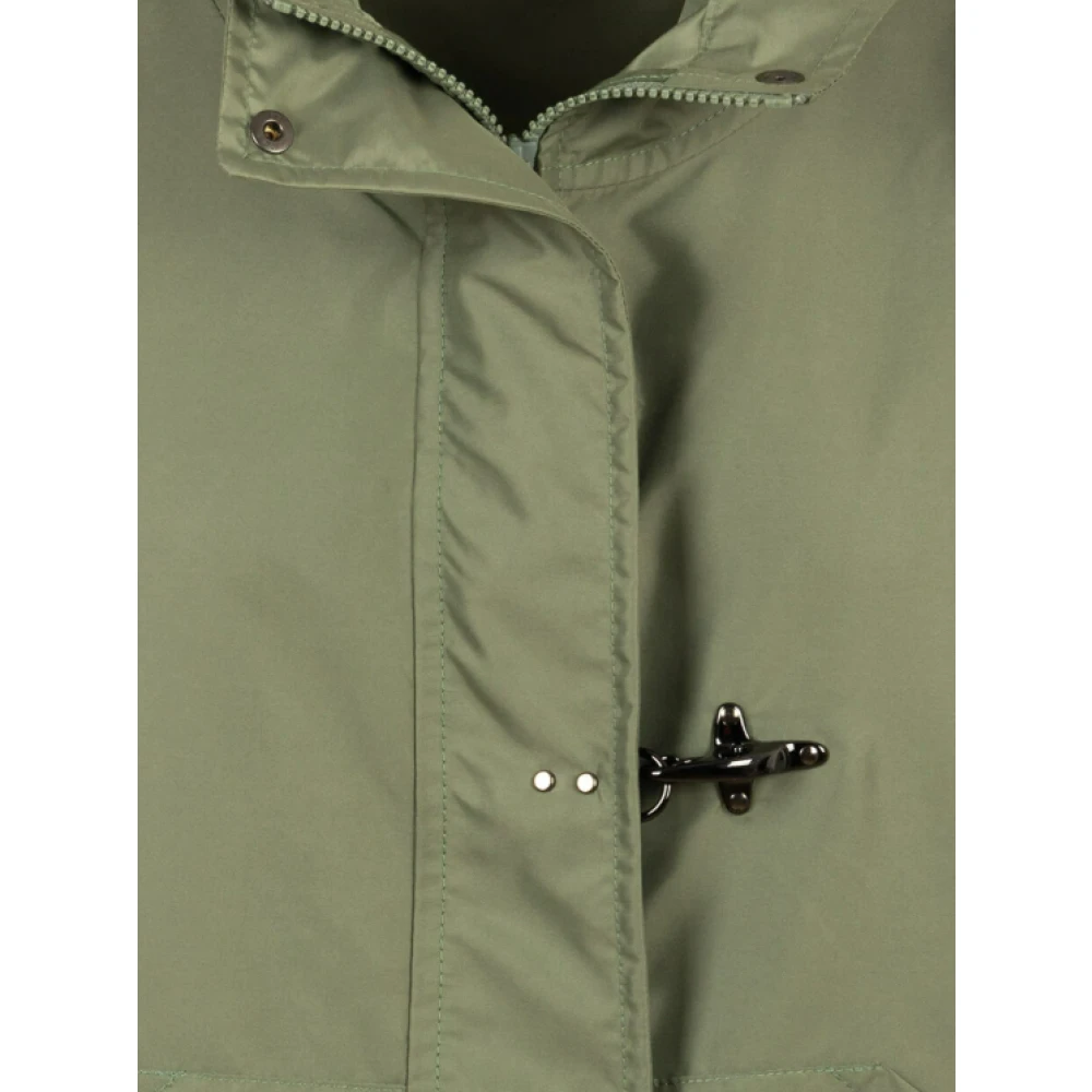 Fay Groene Flared Parka met Capuchon Green Heren