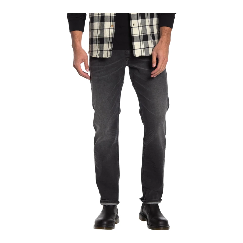 Diesel Grijze tapered stretch jeans Gray Heren