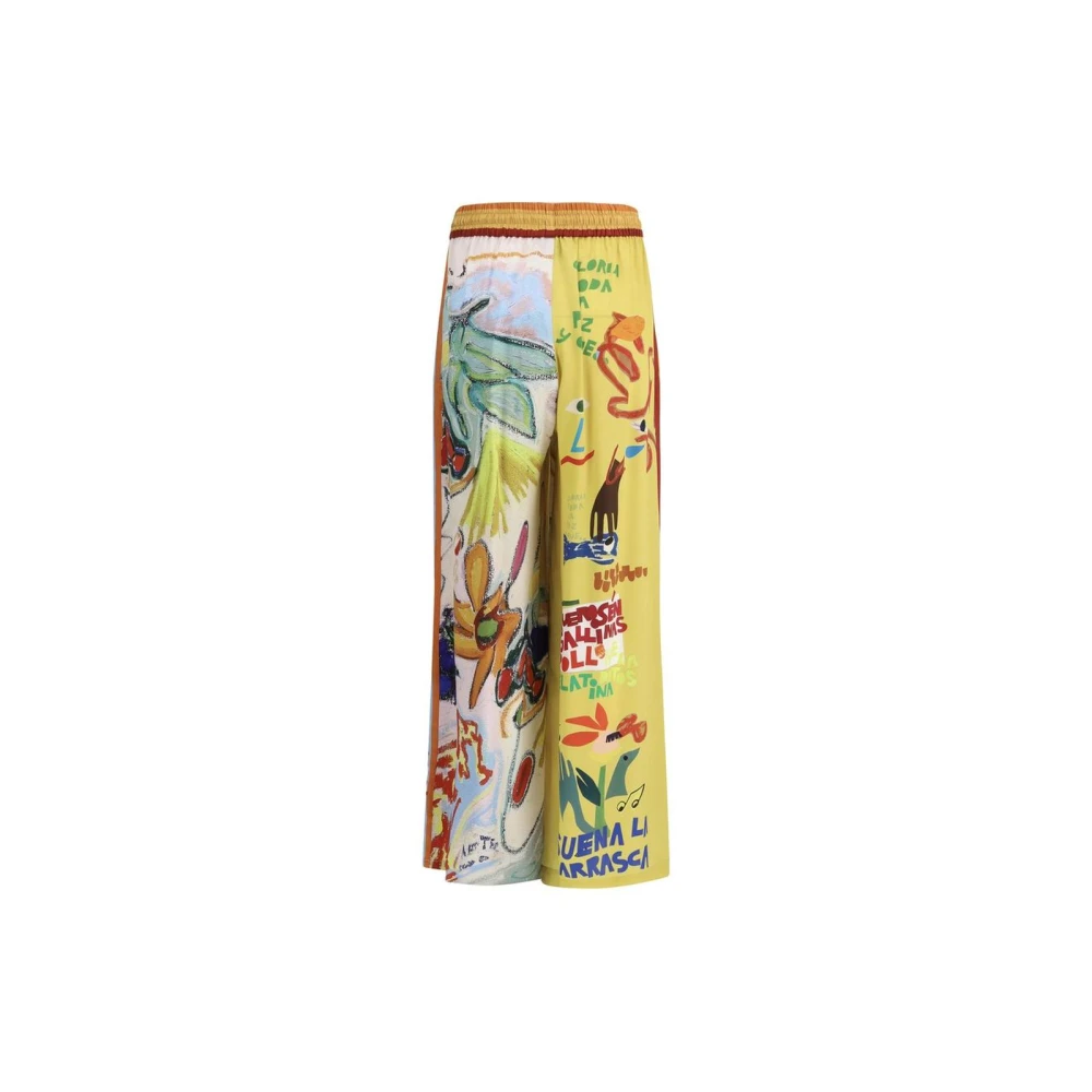 Alemais Multicolor Zijden Wijde Pijp Broek Multicolor Dames