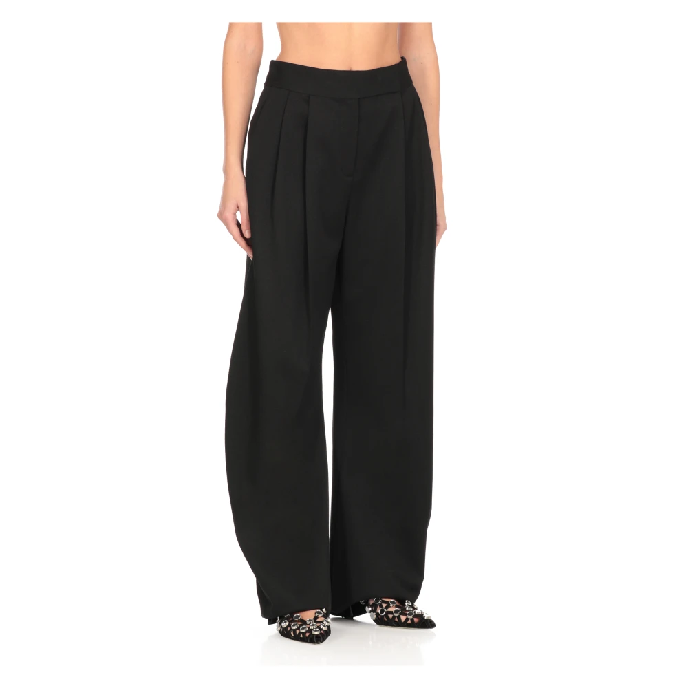 The Attico Zwarte wollen broek met ritssluiting Black Dames