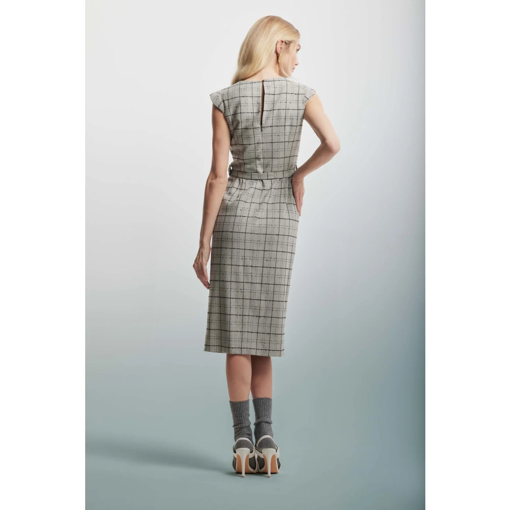 Kocca Gestreepte jurk met split en riem Multicolor Dames