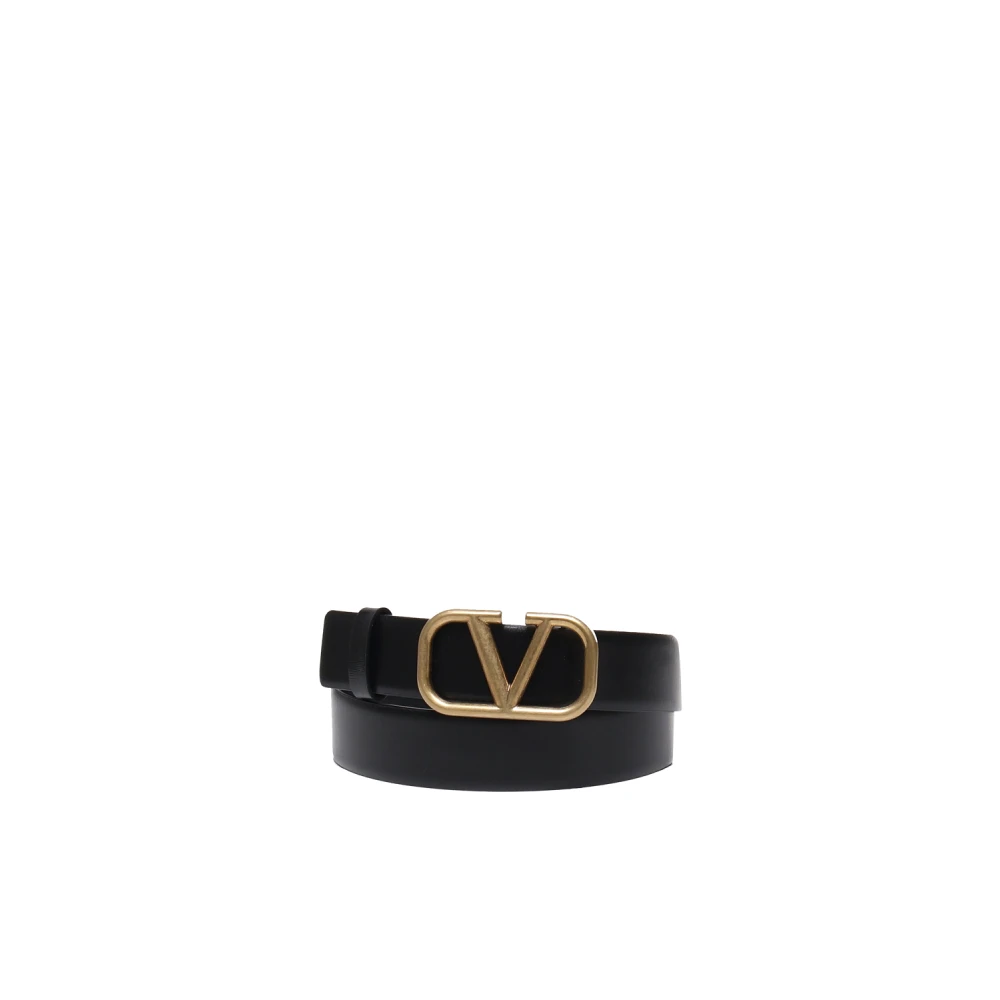 Valentino Garavani Zwarte Gesp Riem Black Heren